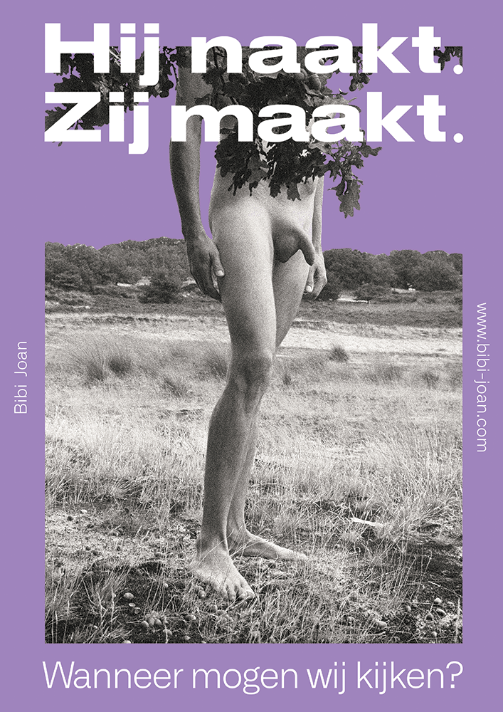 Hij naakt. Zij maakt. Nude men in musea.